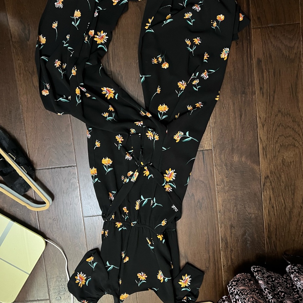 Floral Black Jumpsuit
